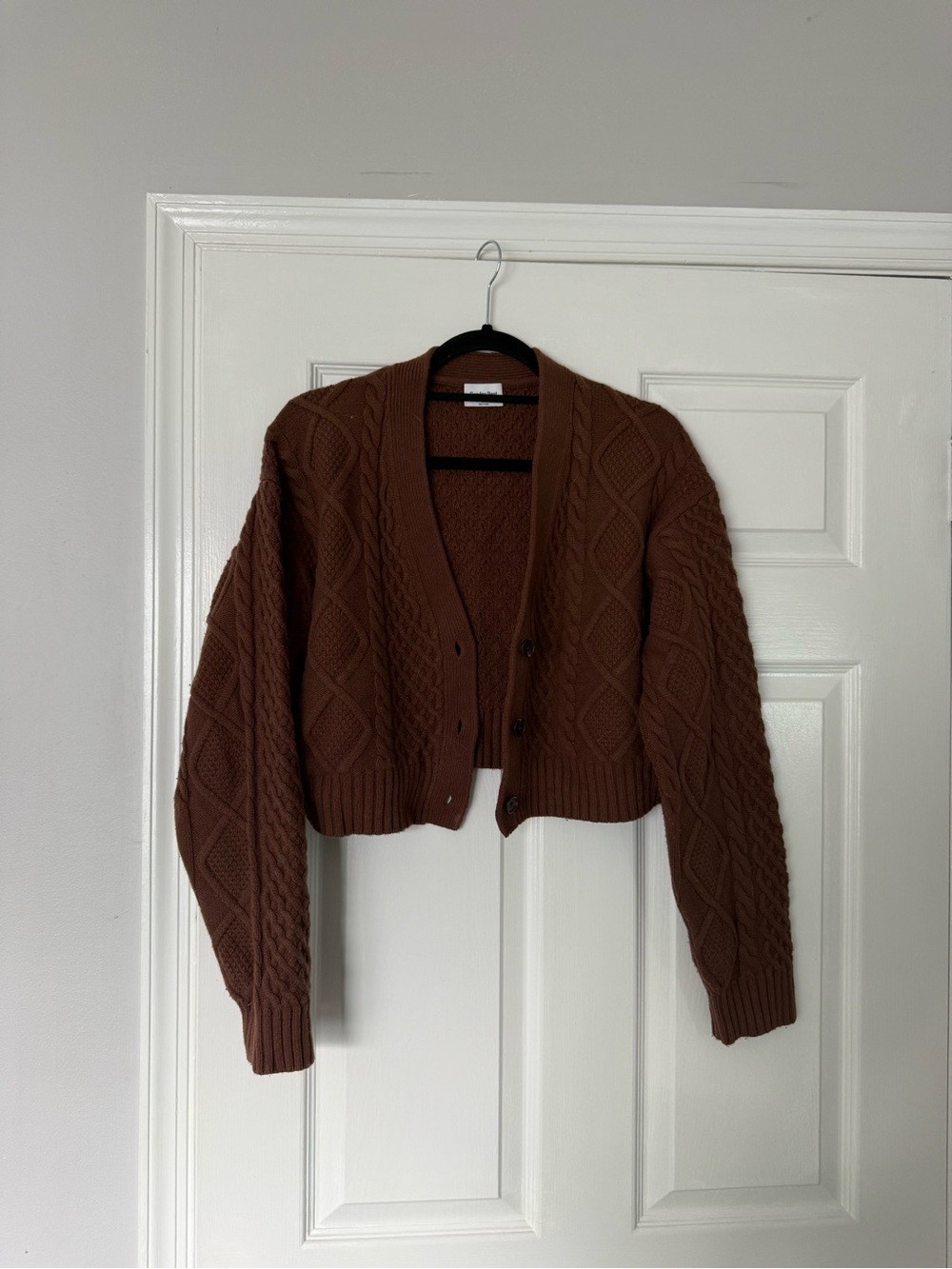 Sunday Best Cropped Cable Cardigan - Brown